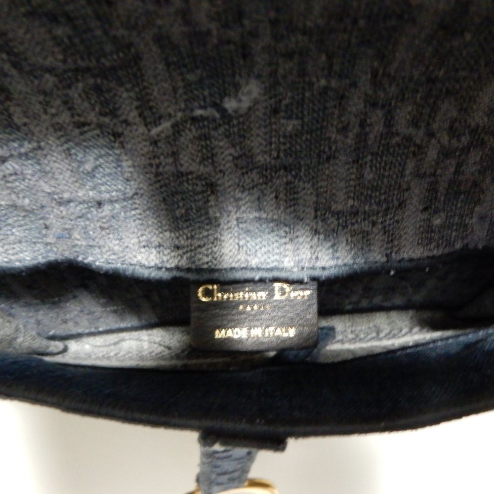 DIOR SLIM SADDLE POUCH Blue Embroidered Denim - Picture 4 of 10